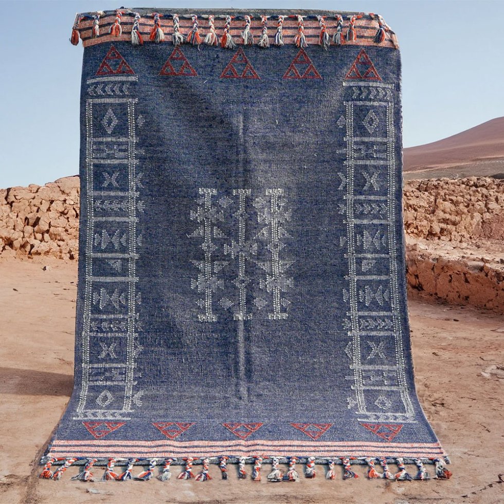 Tapis indien Kilim de style ancien