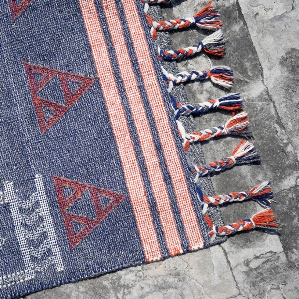 Tapis indien Kilim de style ancien