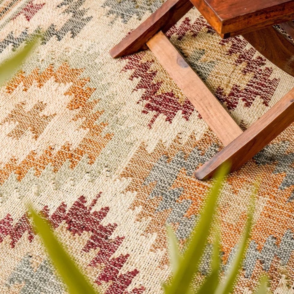 Tapis kilim de style aztèque