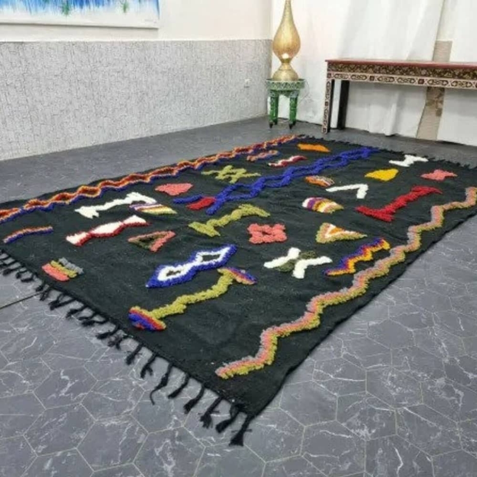 Tapis kilim berbère noir