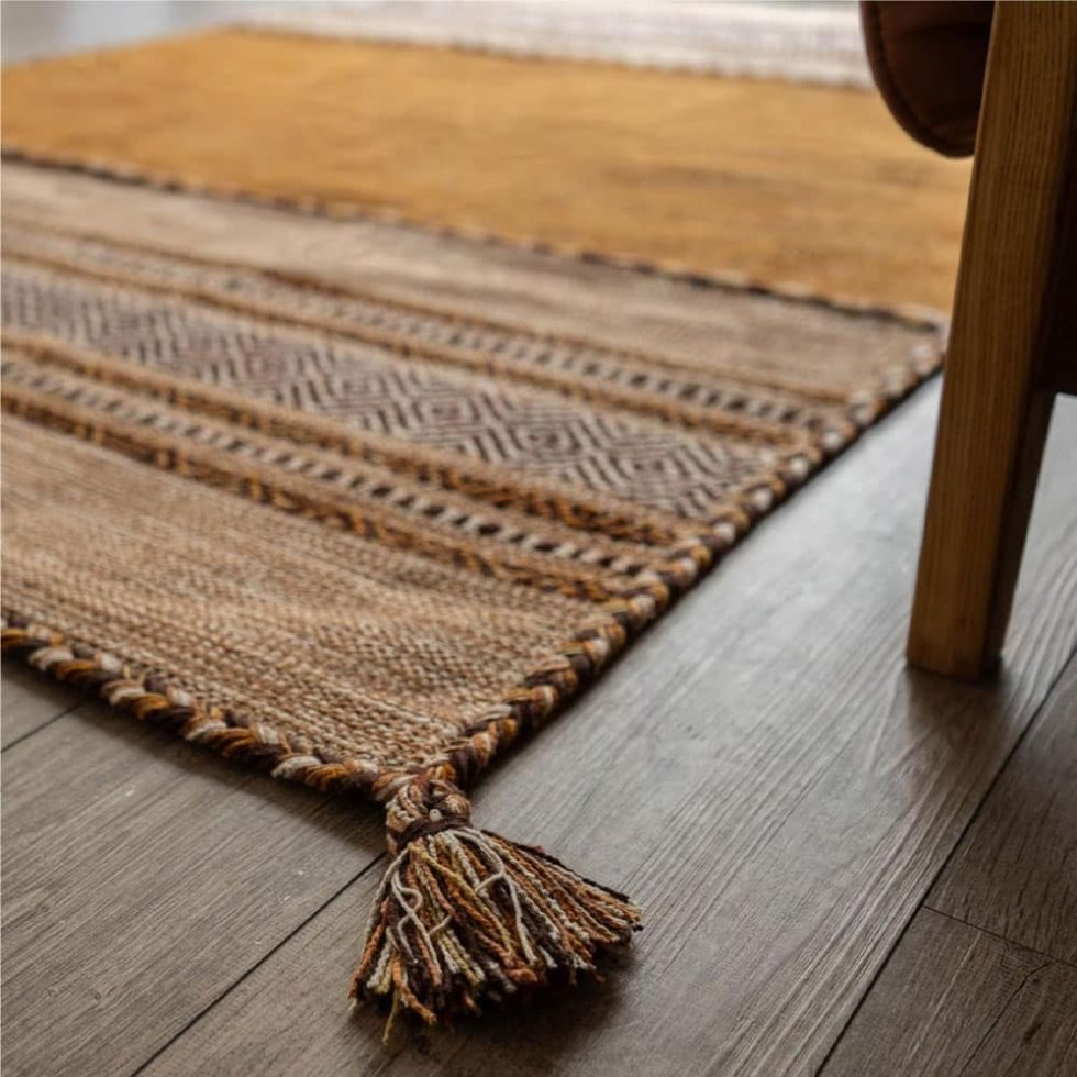 Tapis indien kilim marron