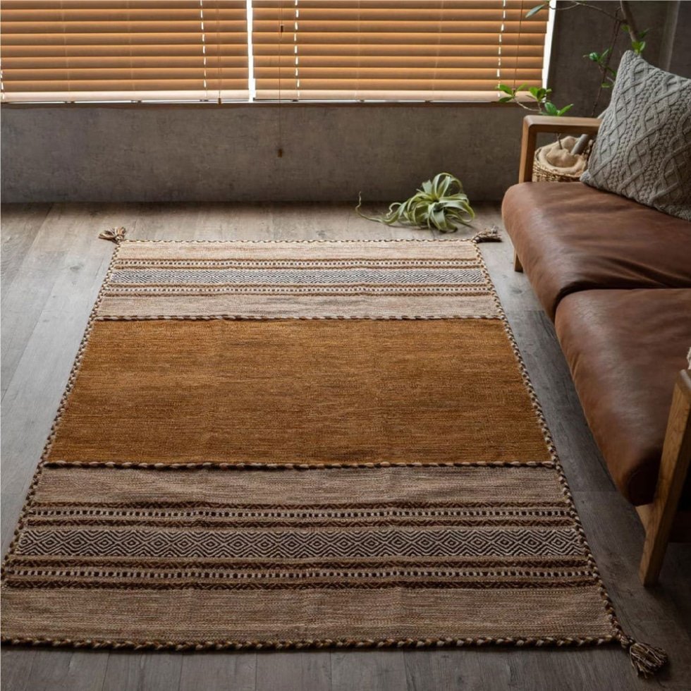 Tapis indien kilim marron