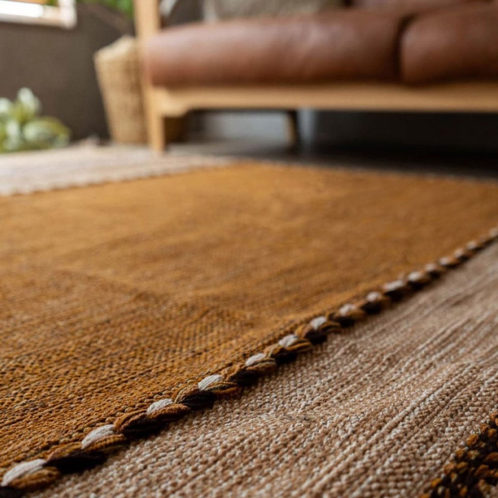 Tapis indien kilim marron