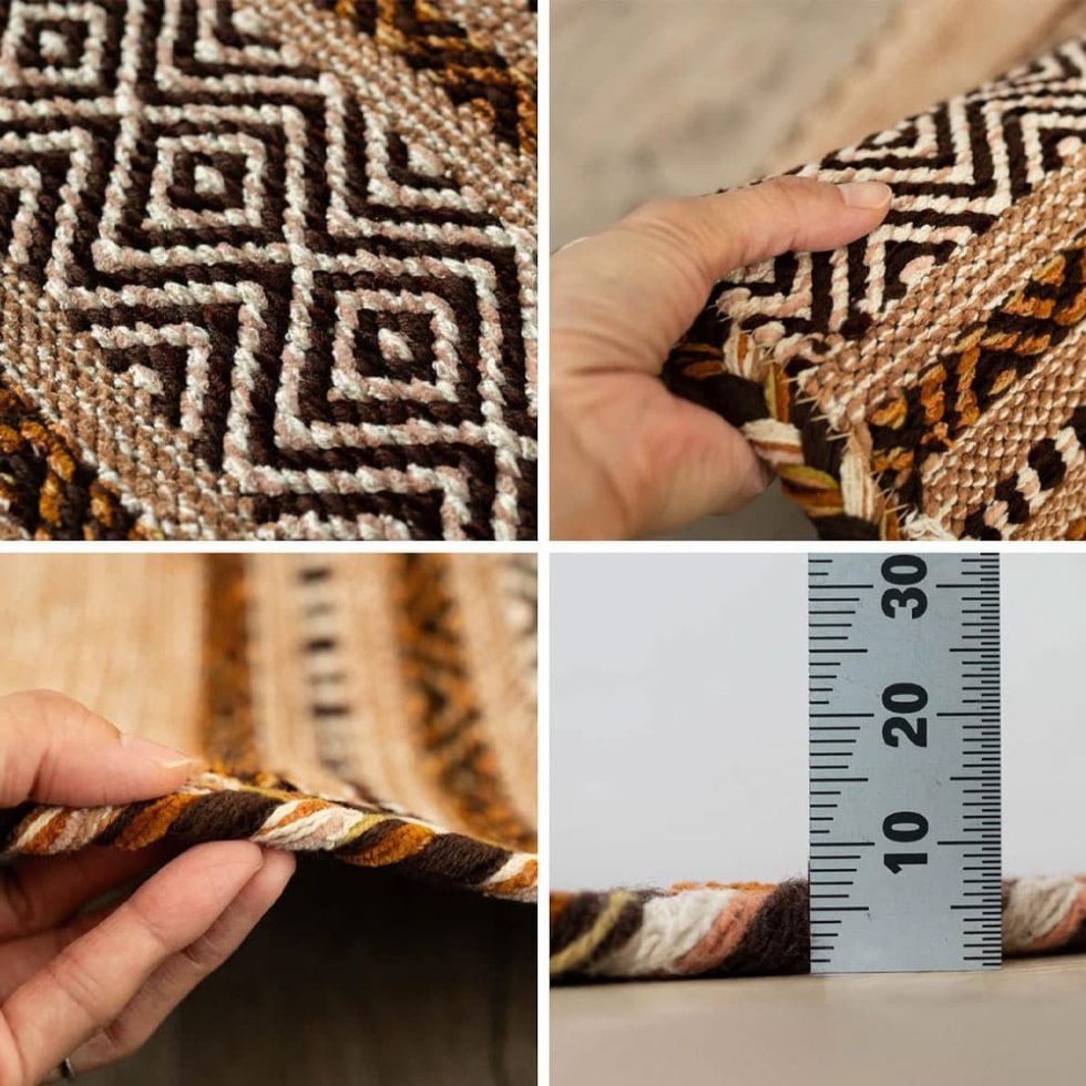 Tapis indien kilim marron