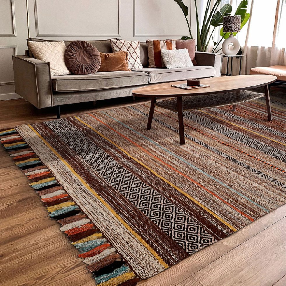 Tapis kilim indien contemporain