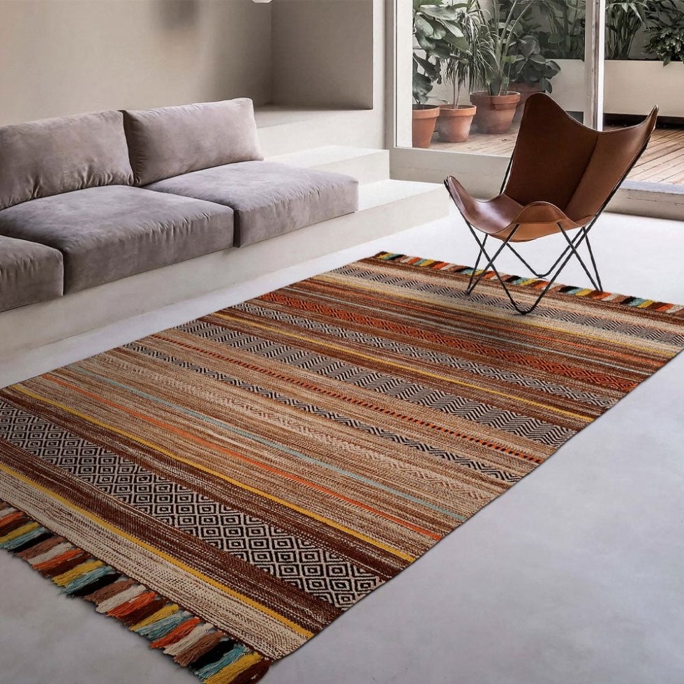 Tapis kilim indien contemporain