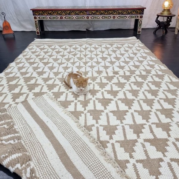 Tapis kilim marocain crème