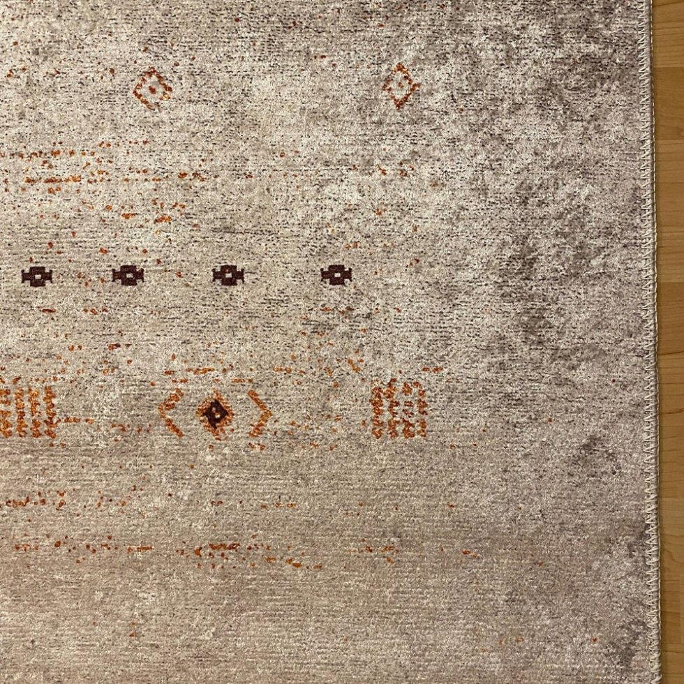 Tapis abstrait crème et gris