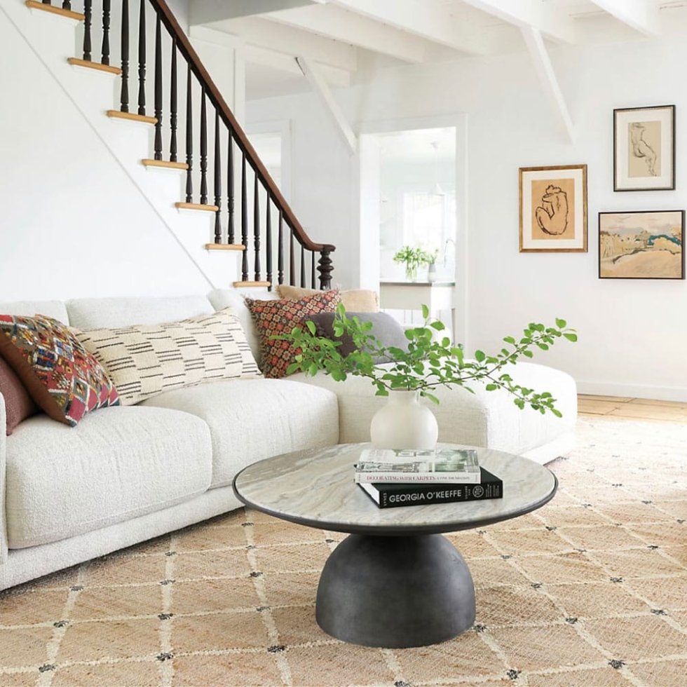Tapis indien Kilim en jute diamantée