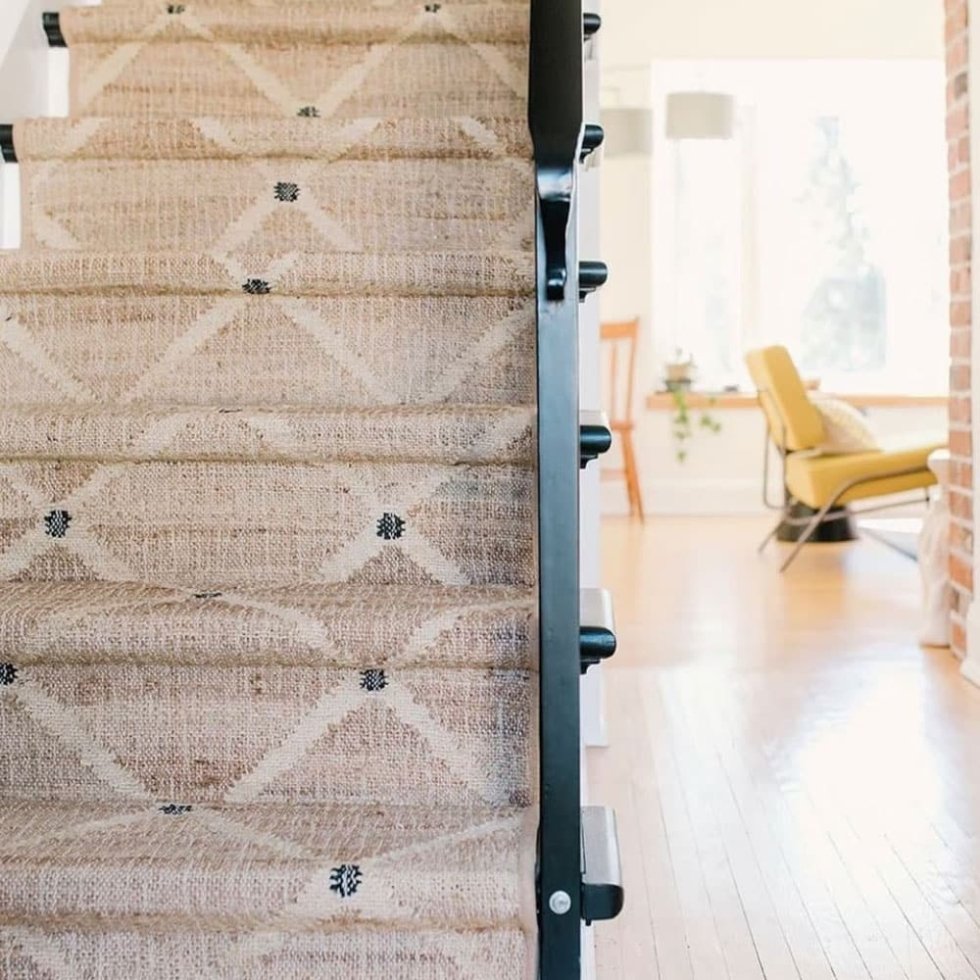 Tapis indien Kilim en jute diamantée