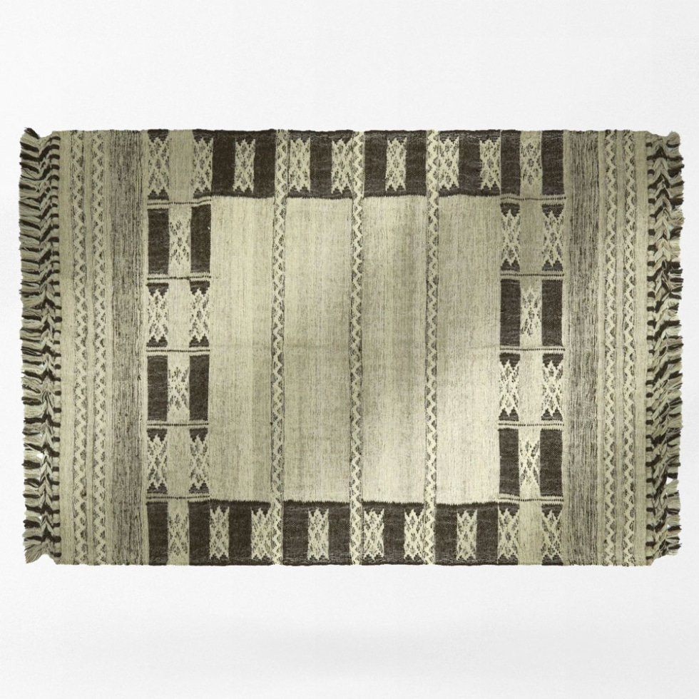 Kilim indien moderne géométrique gris