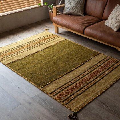 Tapis kilim indien vert