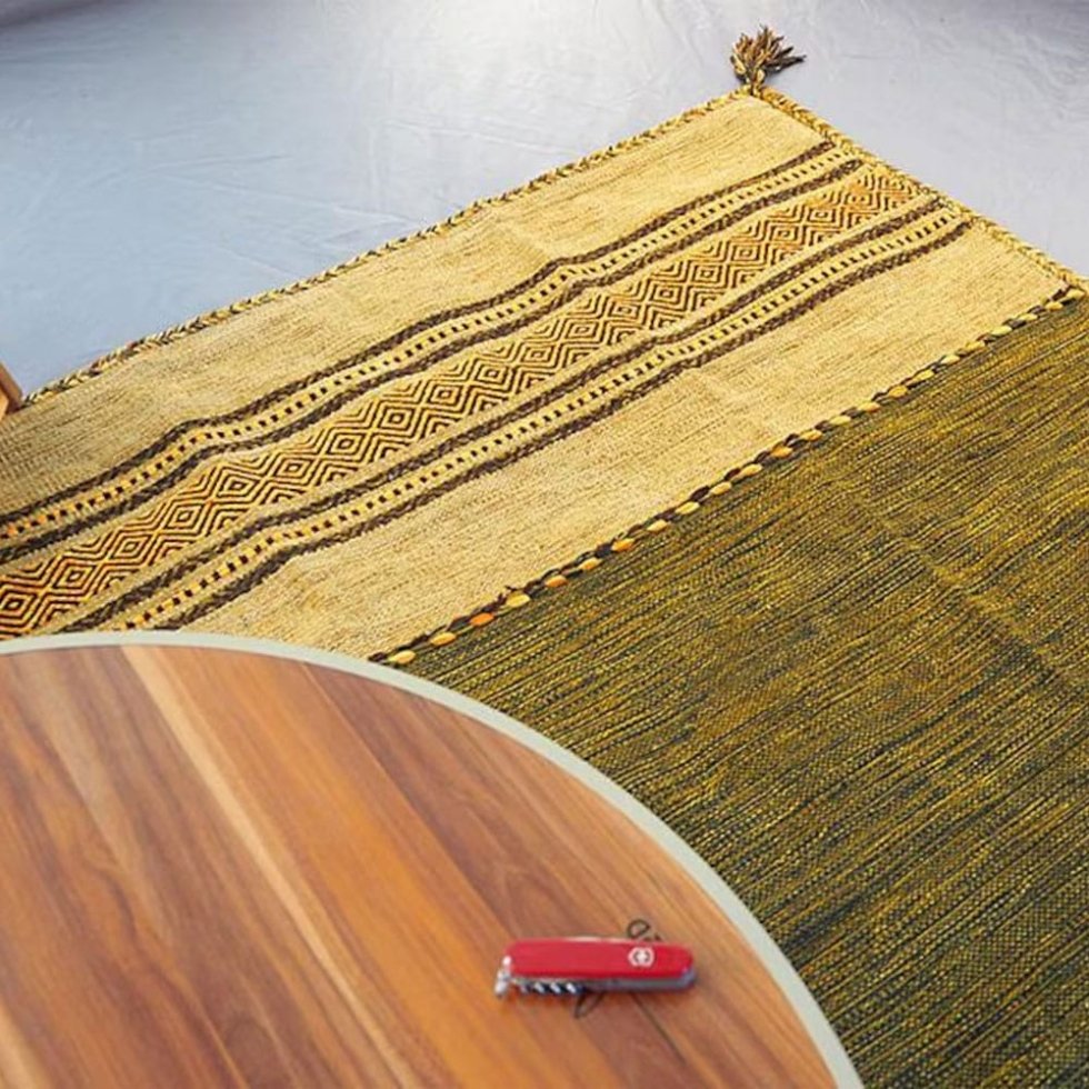 Tapis kilim indien vert