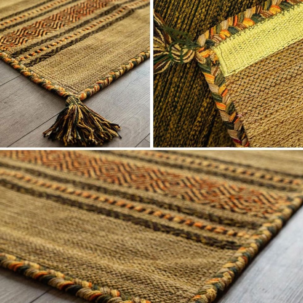 Tapis kilim indien vert