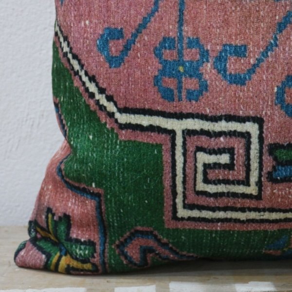 Coussin kilim vert