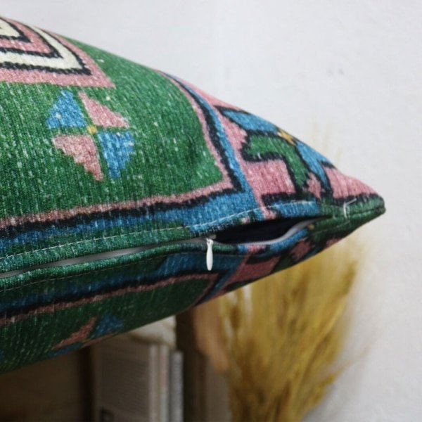 Coussin kilim vert