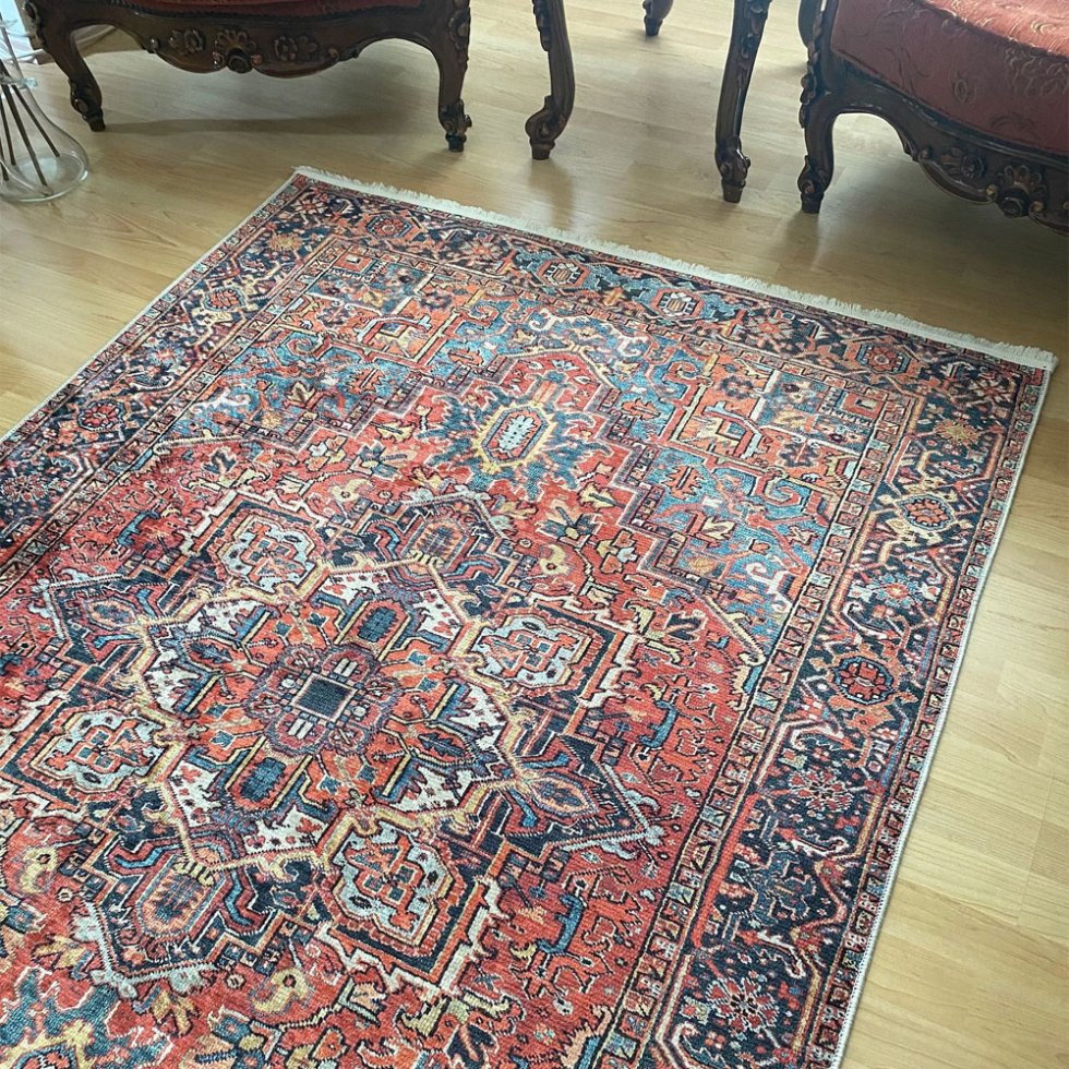 Tapis lavable Heriz de style persan