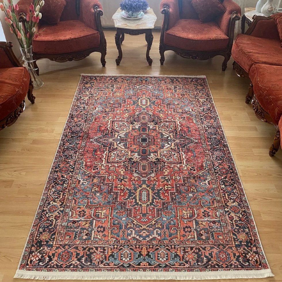 Tapis lavable Heriz de style persan