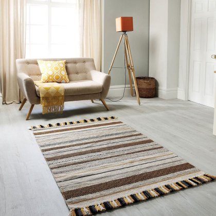 Tapis Kilim indien ivoire