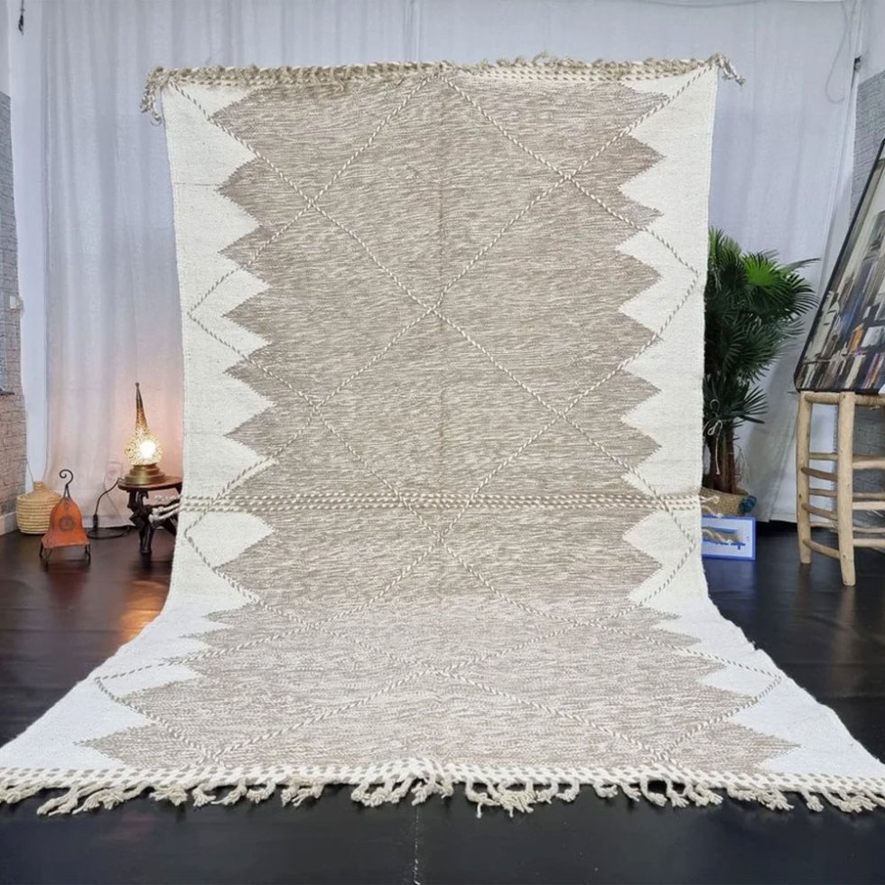 Tapis marocain Kilim beige