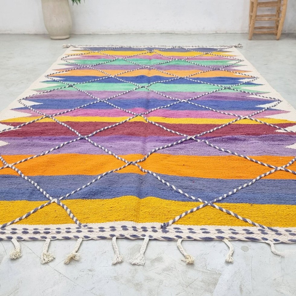 Tapis kilim marocain multicolore