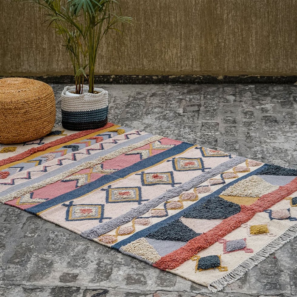 Tapis Kilim pastel naturel