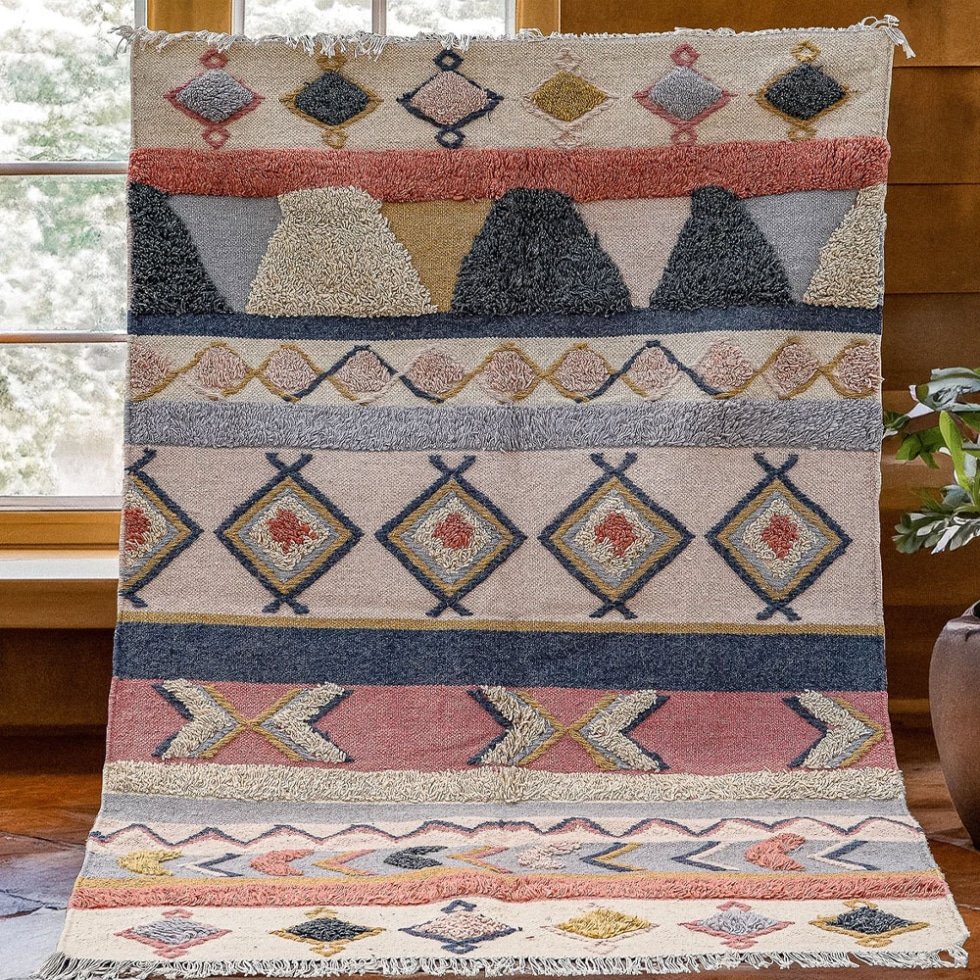 Tapis Kilim pastel naturel
