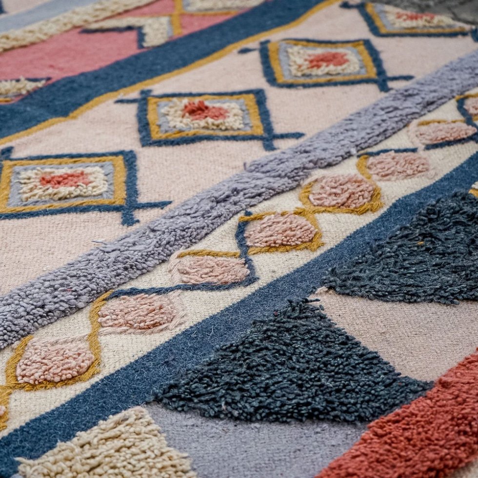 Tapis Kilim pastel naturel