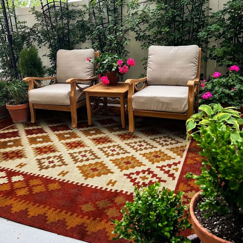 Tapis kilim de salon de style navajo