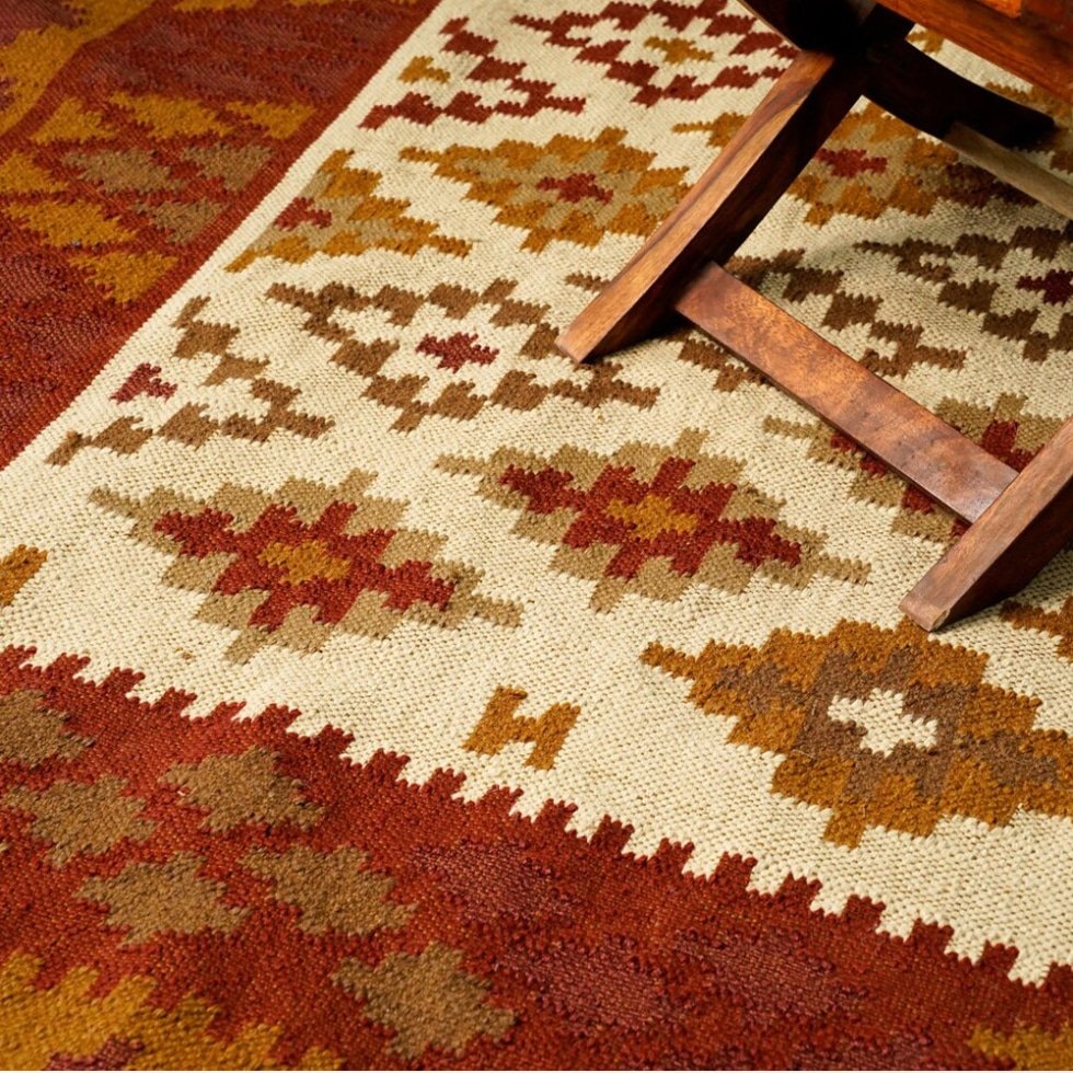 Tapis kilim de salon de style navajo