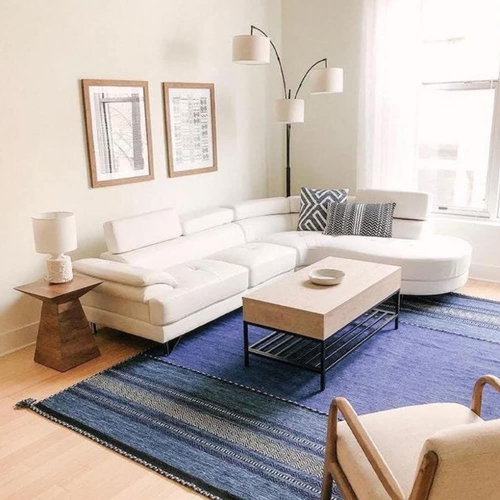 Tapis indien kilim bleu marine