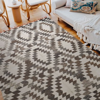 Tapis kilim gris neutre