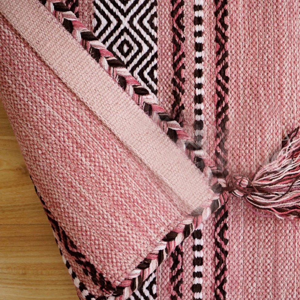 Tapis indien kilim rose