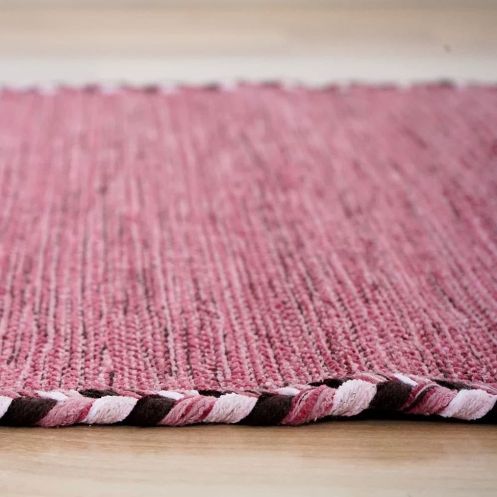 Tapis indien kilim rose