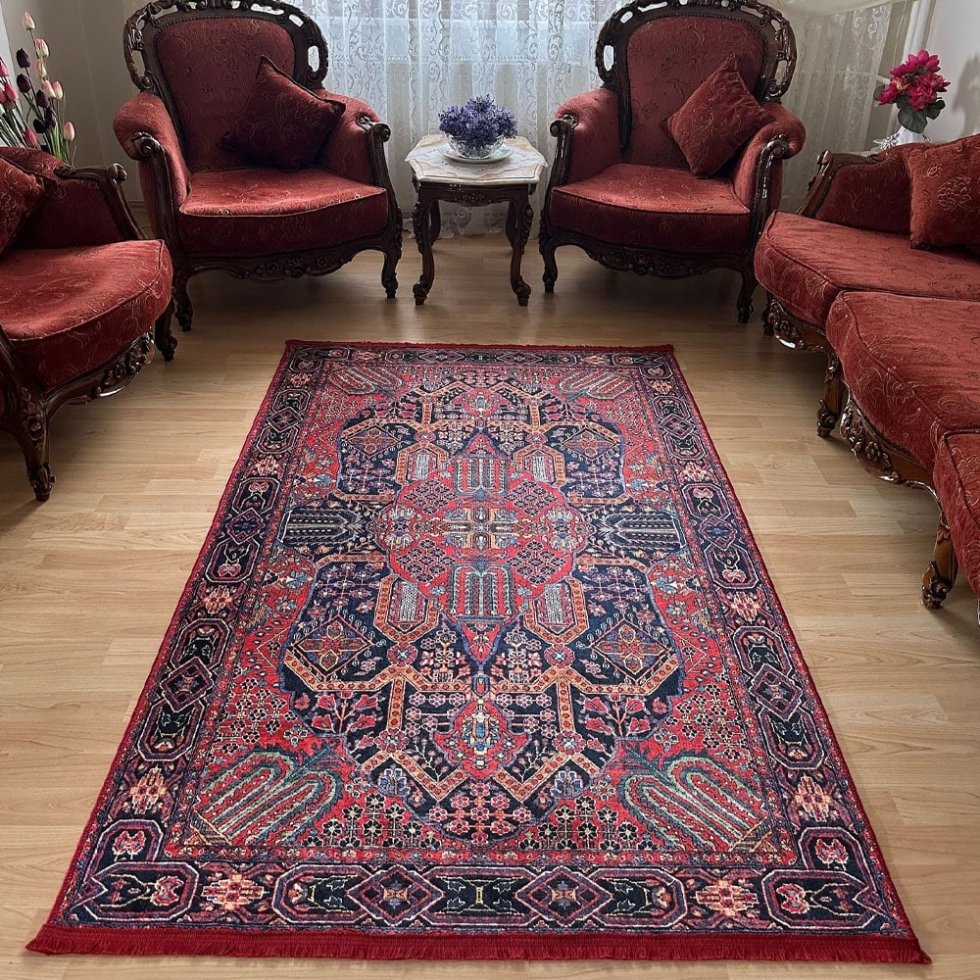 Tapis oriental imprimé style kilim