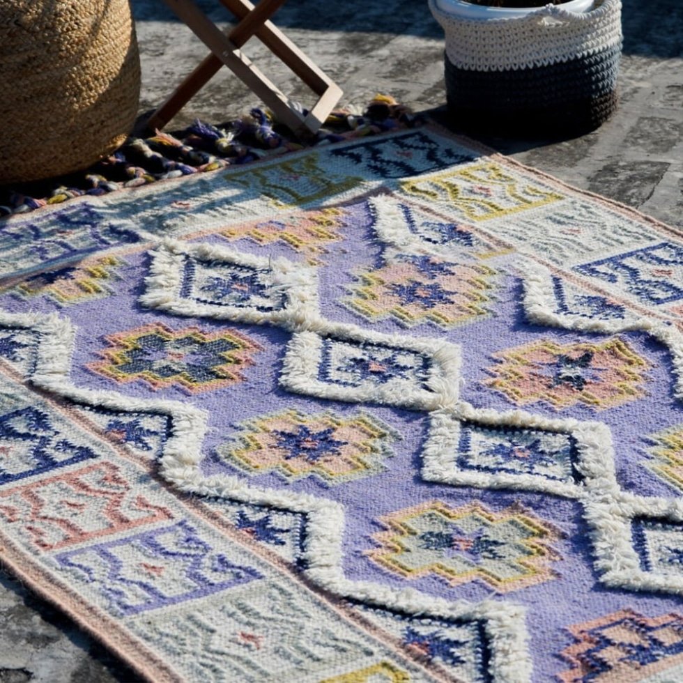 Tapis kilim indien violet