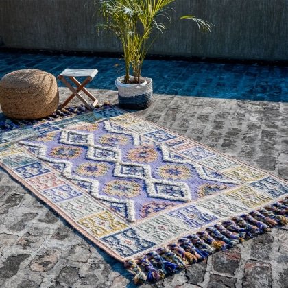 Tapis kilim indien violet