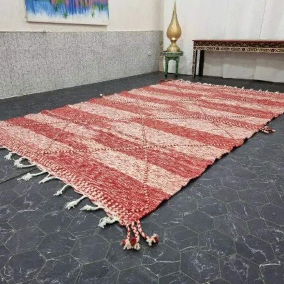 Tapis berbère kilim rouge et blanc