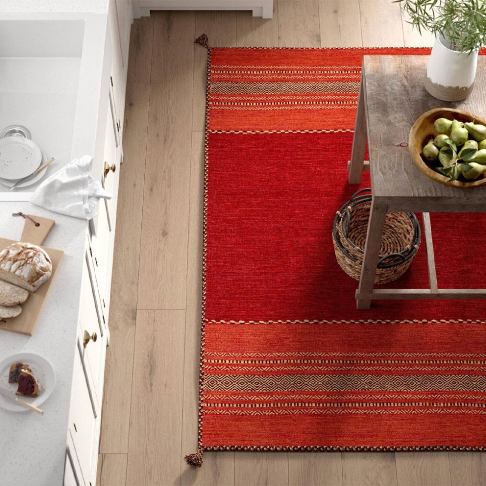 Tapis Kilim indien rouge
