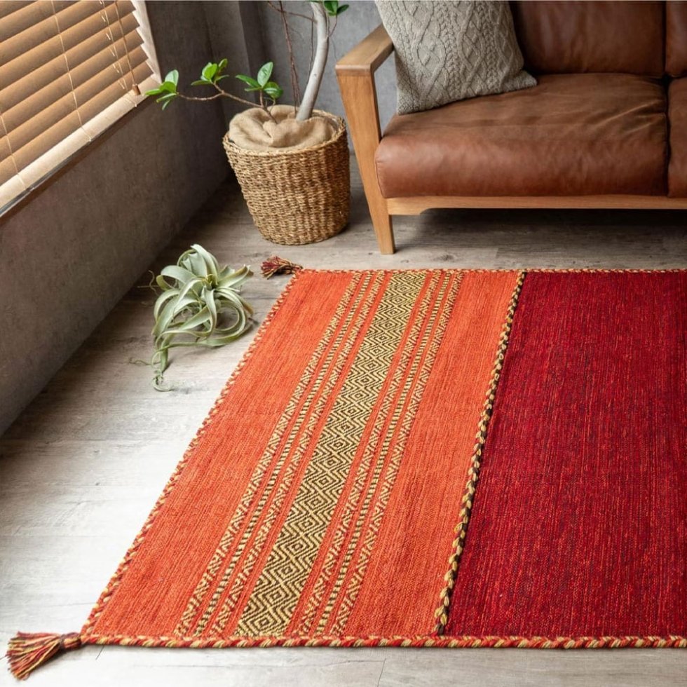 Tapis Kilim indien rouge