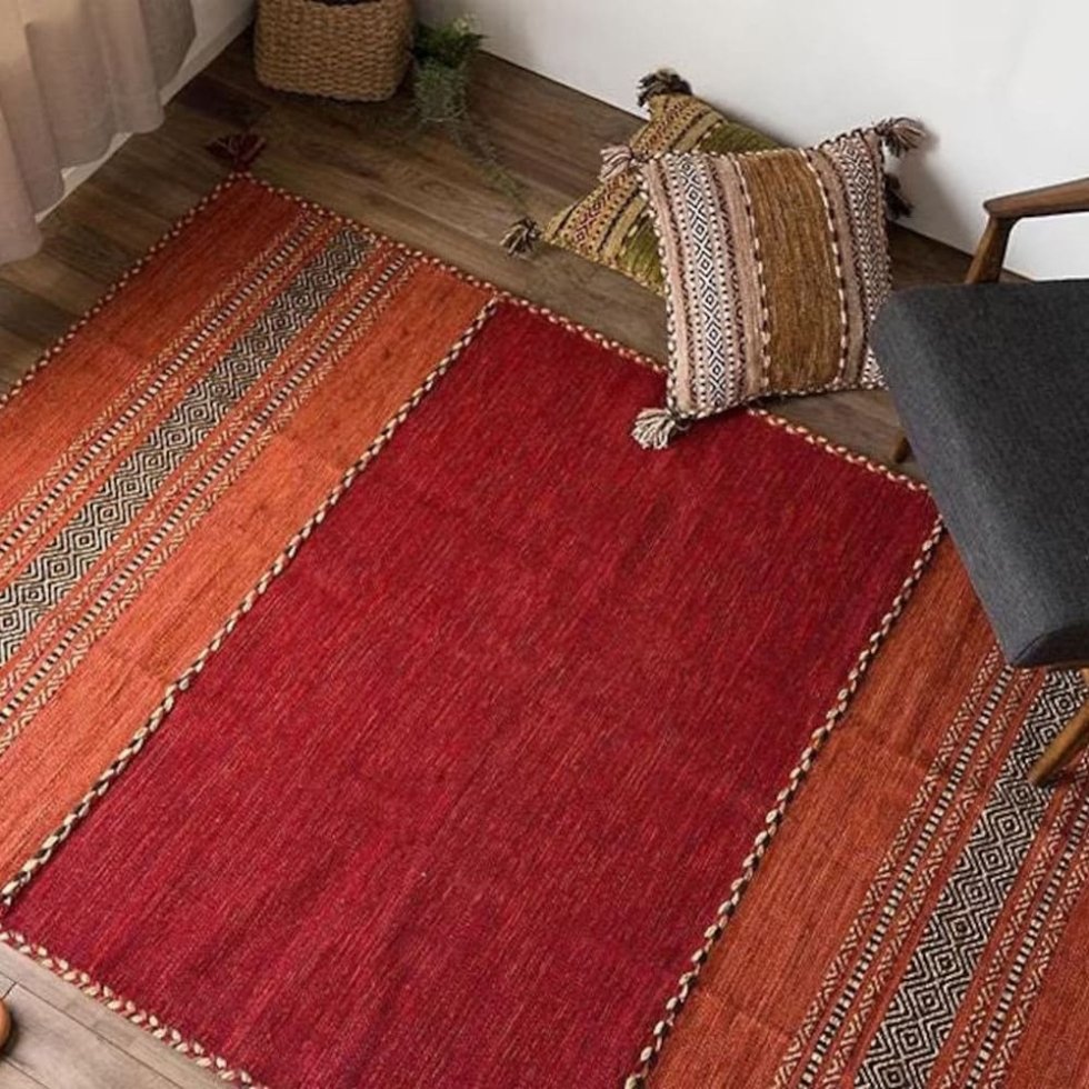 Tapis Kilim indien rouge