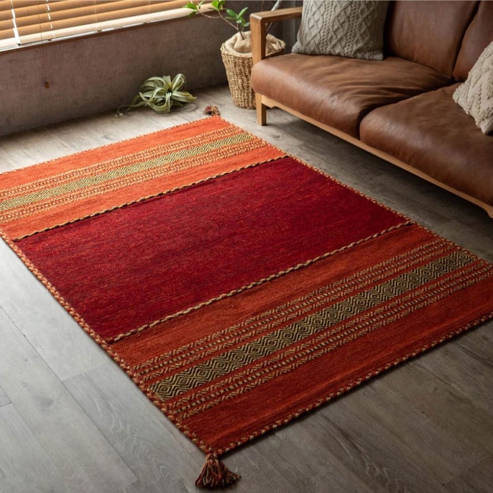Tapis Kilim indien rouge