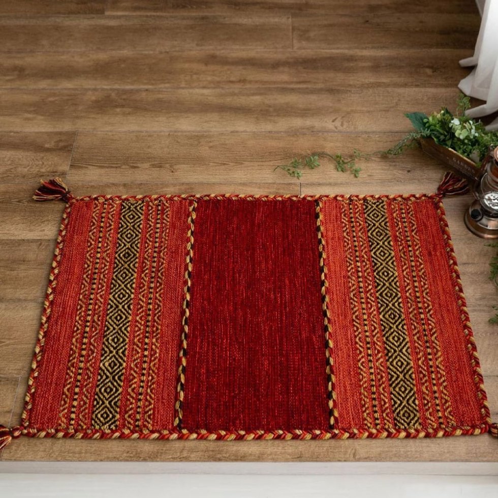 Tapis Kilim indien rouge