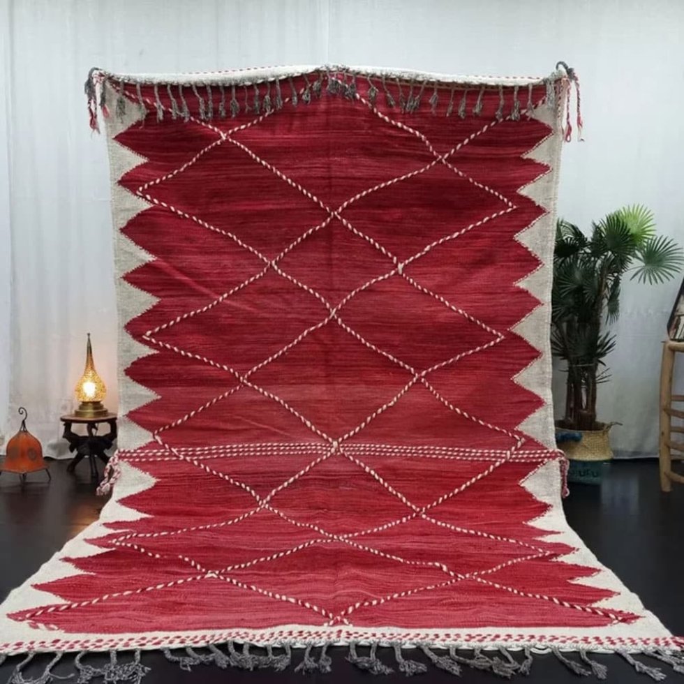 Tapis kilim marocain rouge