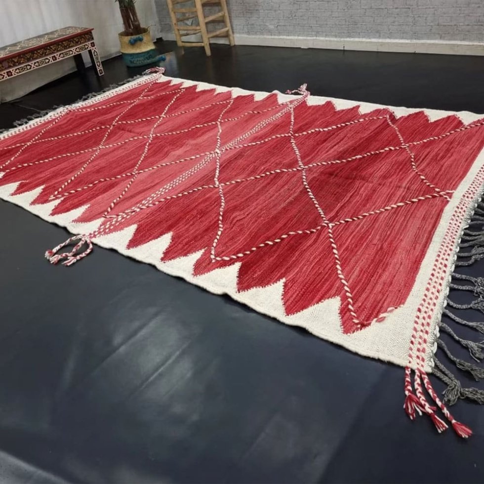 Tapis kilim marocain rouge