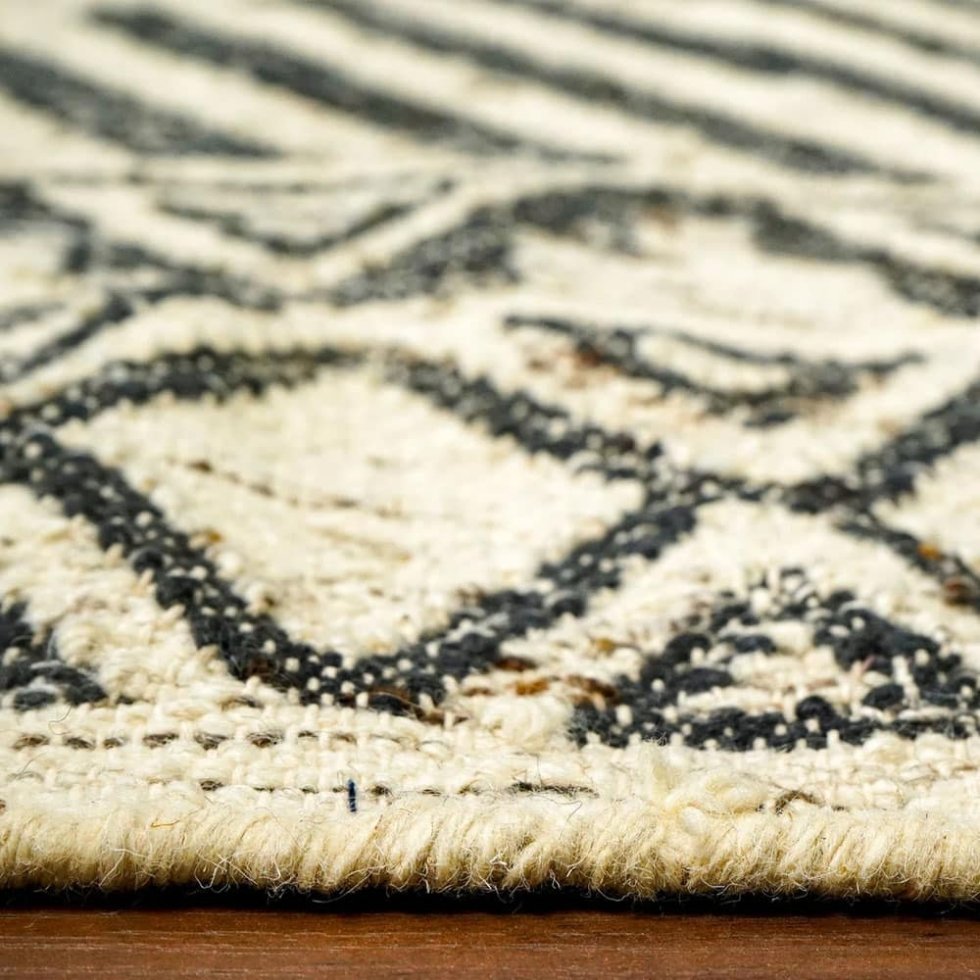 Tapis kilim ivoire de style scandinave