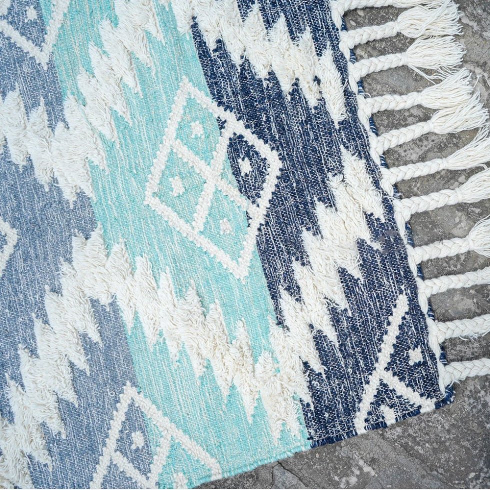 Tapis kilim pastel shaggy