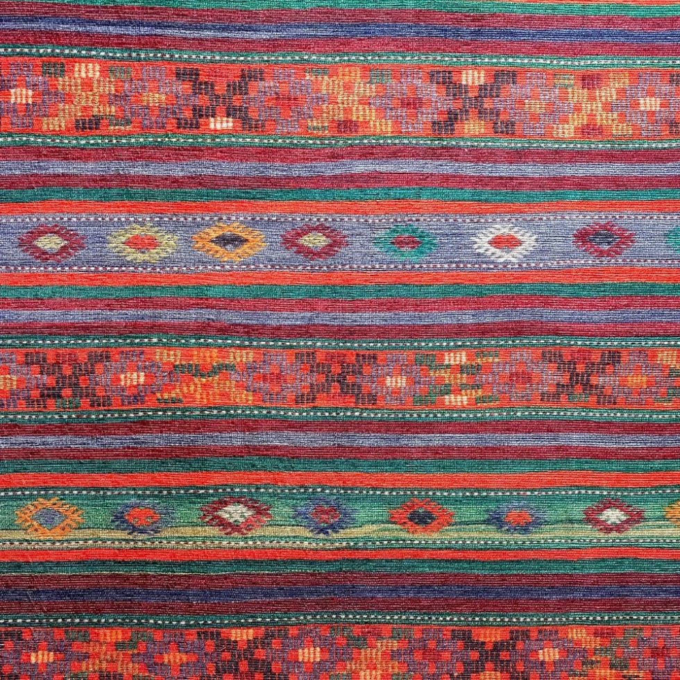 Tapis imprimé rayé de style afghan