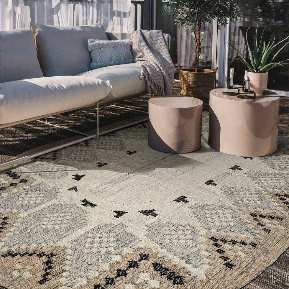 Tapis kilim ovale de style vintage