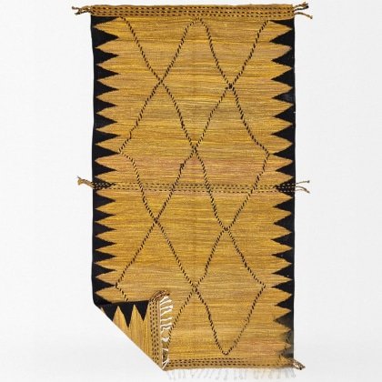 Tapis kilim marocain jaune et noir